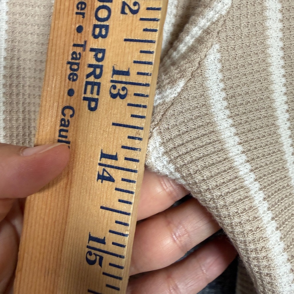 Peace Love World Plus 2X Top and Pant Set Neutral Stripe Waffle Honeycomb Knit - Picture 16 of 16